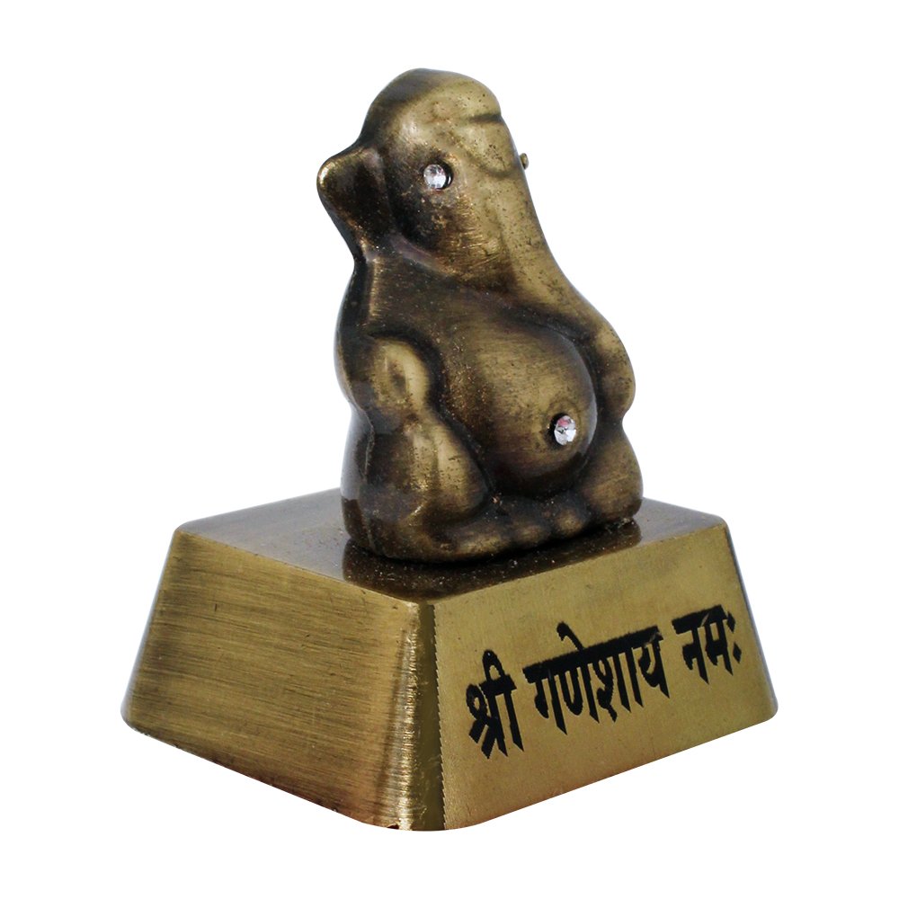 Small Ganesha Statue in Copper Finish 1.5 Inch ( 4 cm )