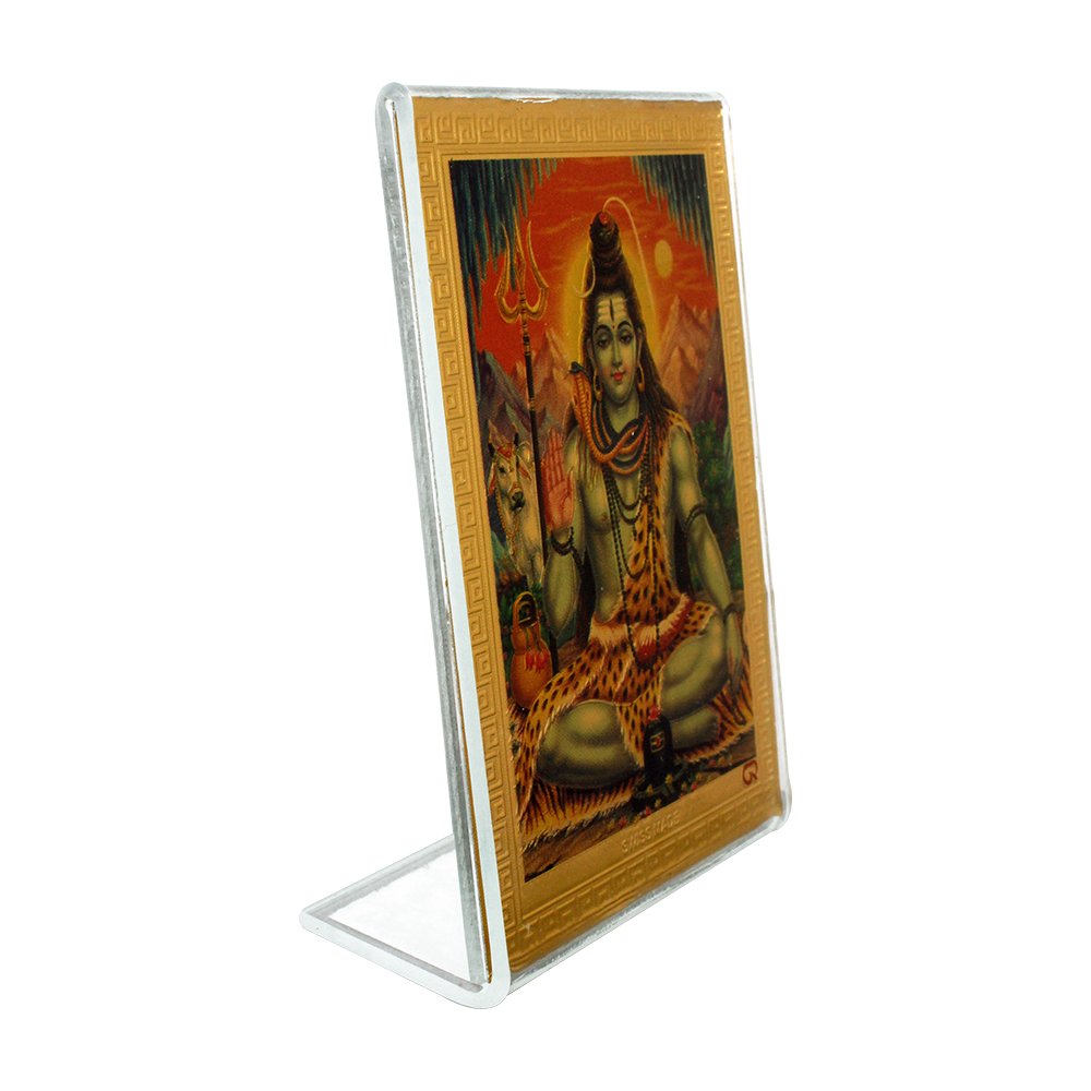 Golden Foil Acrylic Shiva God Frame 3 Inch ( 8 cm )