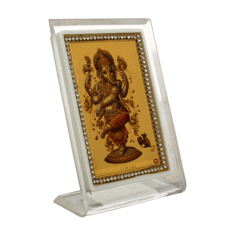 Golden Foil Acrylic Ganesha Frame 3.5 Inch