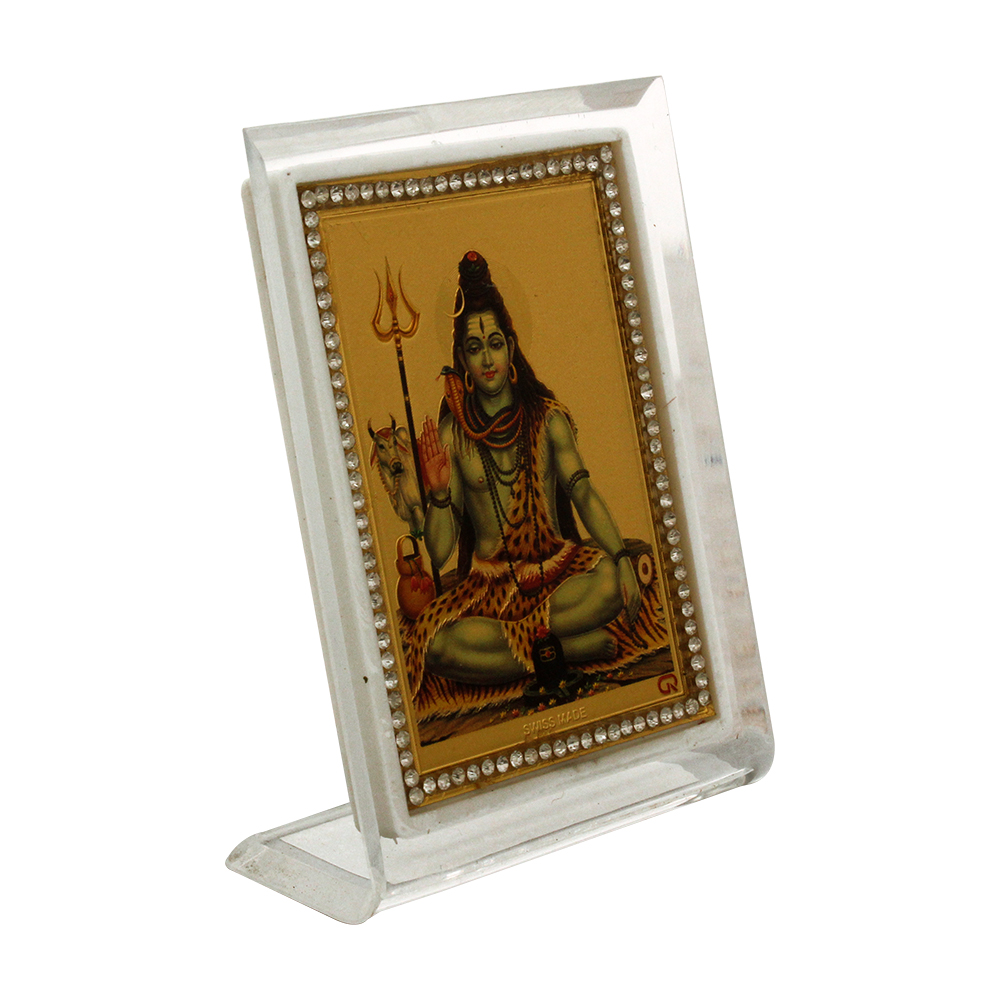Golden Foil Acrylic Shiva God Frame 3.5 Inch