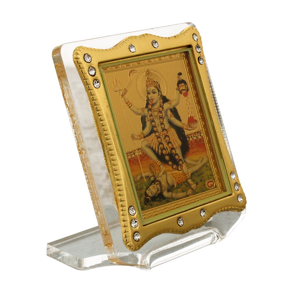 Golden Foil Acrylic Godess Kali Ma Frame 3 Inch ( 8 cm )