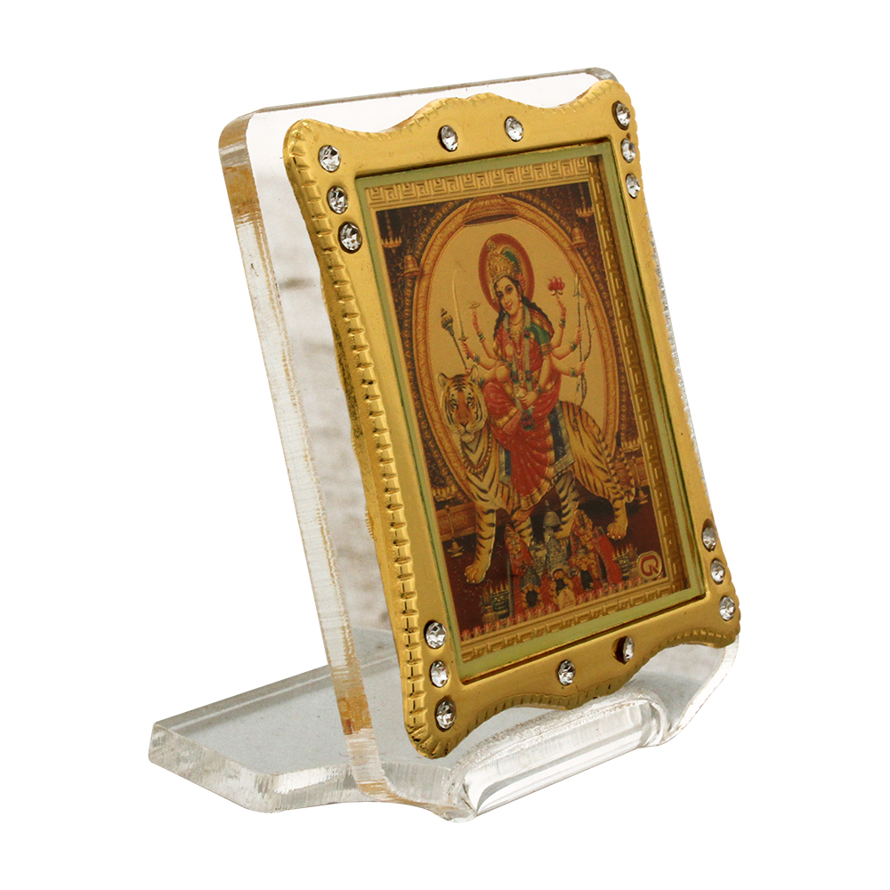 Golden Foil Acrylic Durga Frame 3 Inch
