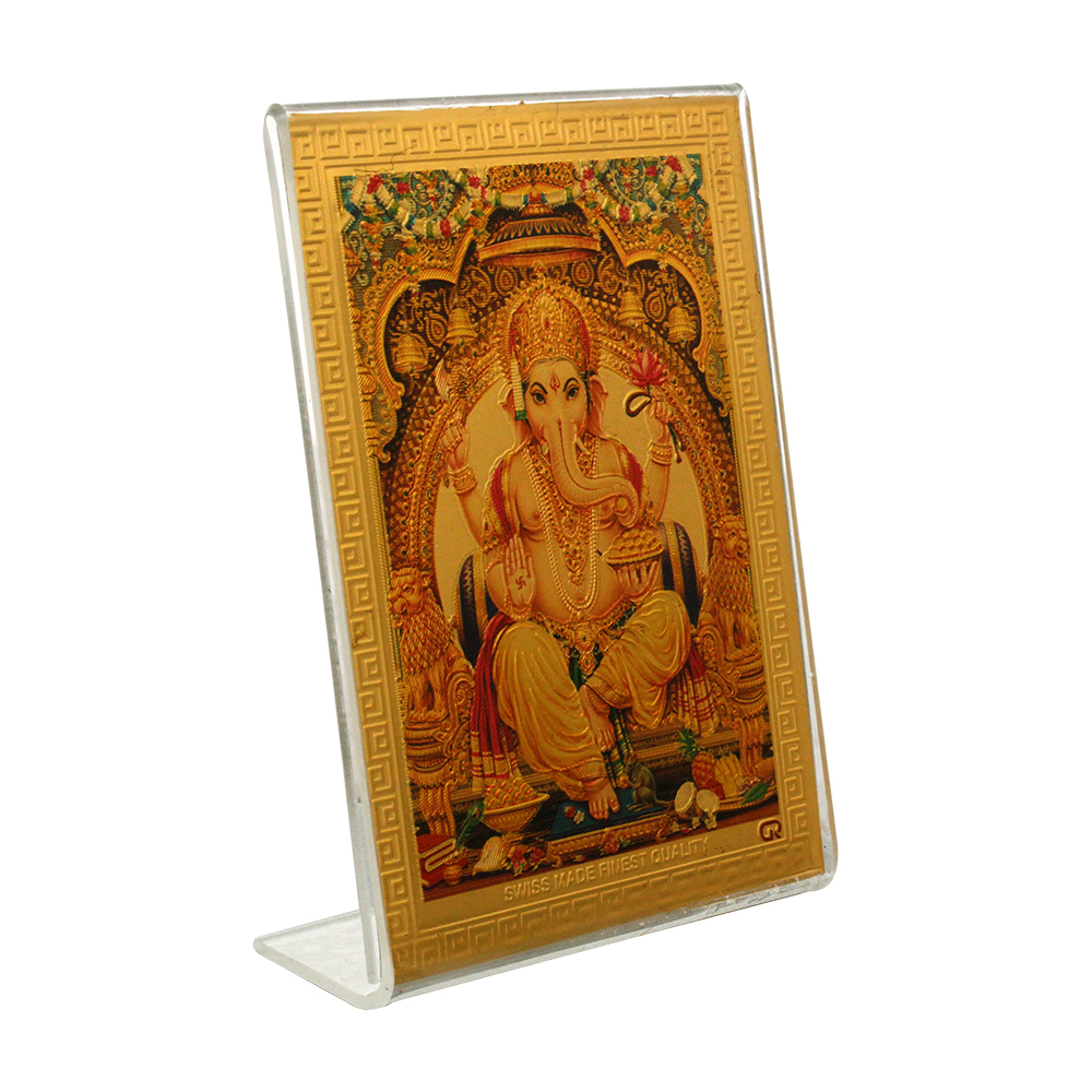Golden Foil Acrylic Ganesha Frame 3.5 Inch