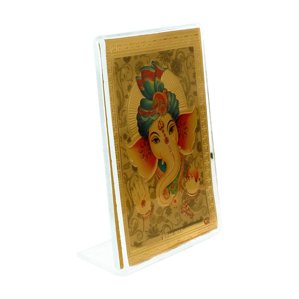 Golden Foil Acrylic Ganesha Frame 3 Inch ( 8 cm )
