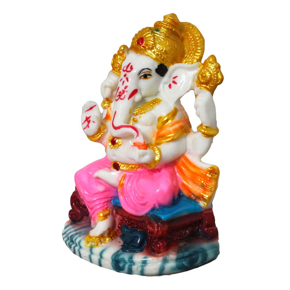 Marble Look Ganesha Statue Gift 4.5 Inch