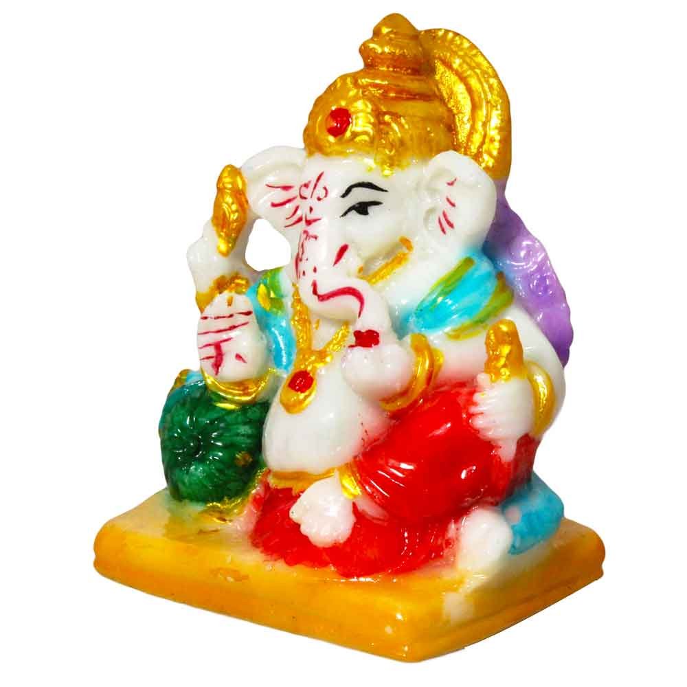 Hindu God Ganesha Statue Religious Idol 3 Inch ( 8 cm )