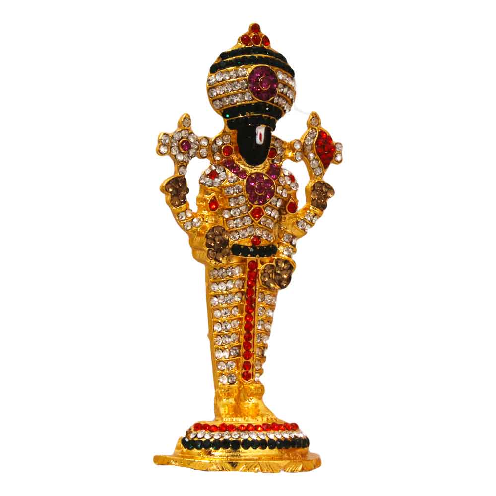 Gold Plated Metallic Bala ji Statue God Gift 3.5 Inch