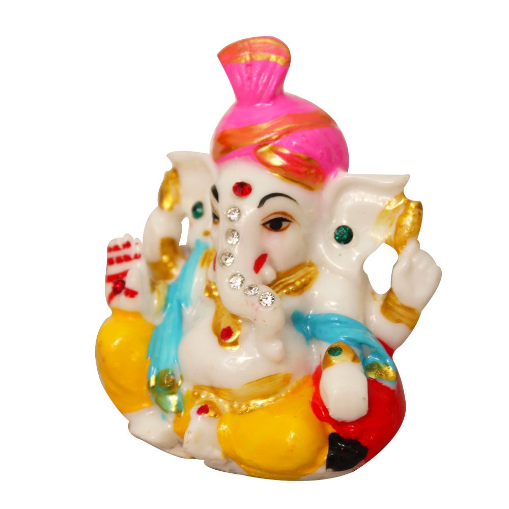 Car Dashboard Pagdi Ganesha Statue 3 Inch ( 8 cm )