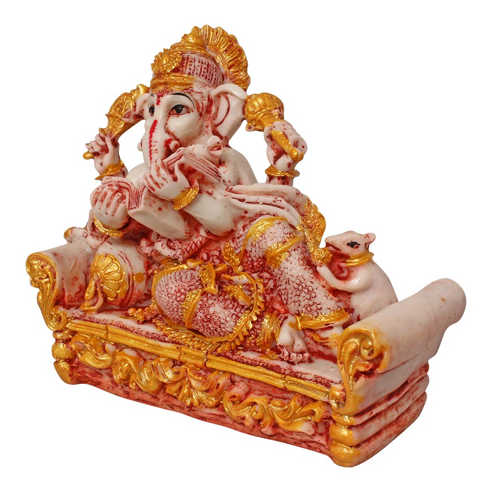 Relaxing Lord Ganesha Statue 5 Inch ( 13 cm )