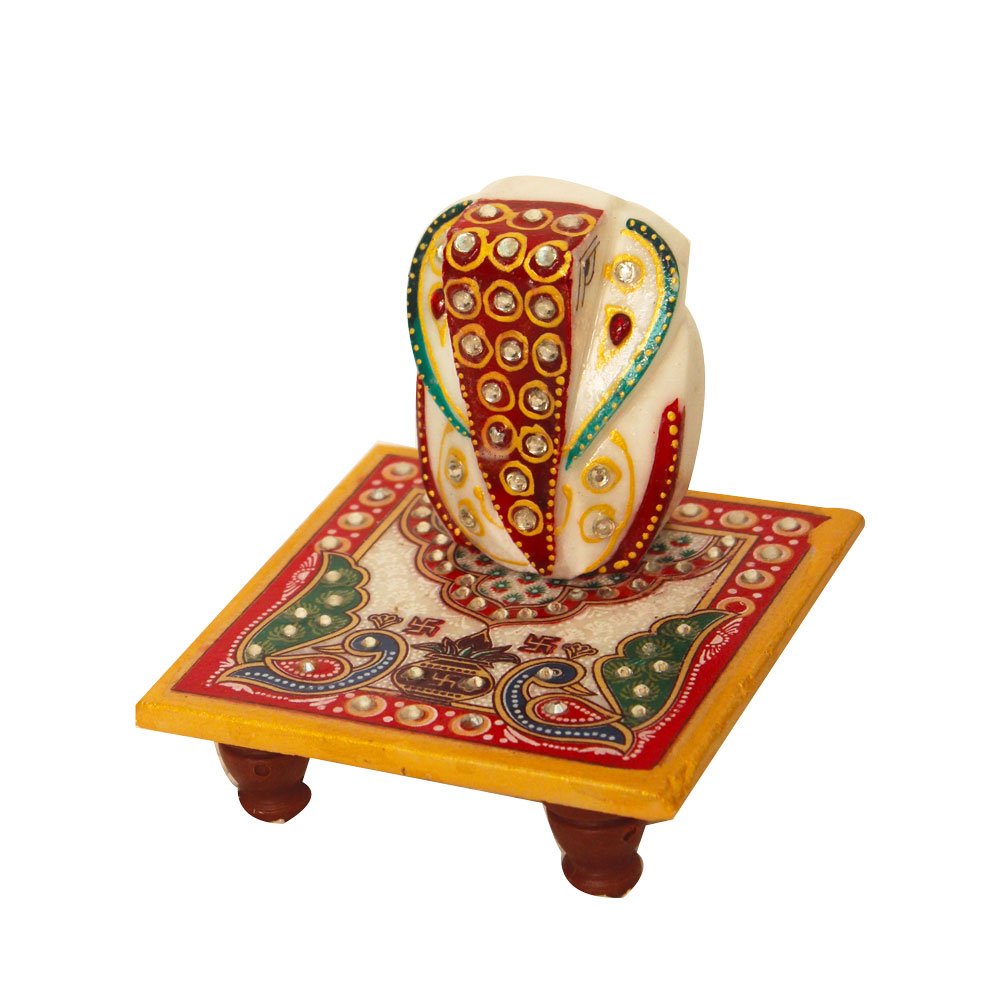 White Marble Ganesha Statue Gift 3.75 Inch ( 10 cm )