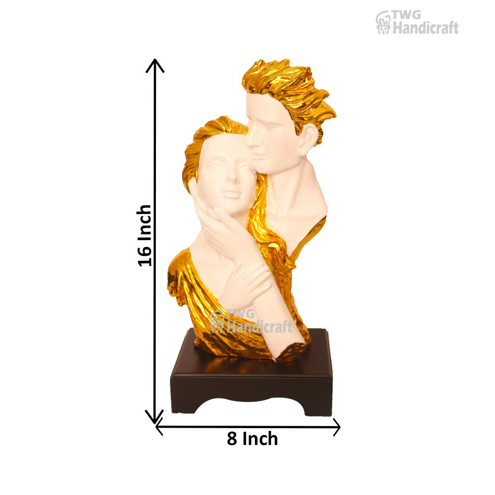 Gold Plated Couple Figurine Statue Suppliers in Delhi | Antique Look Couple Statues