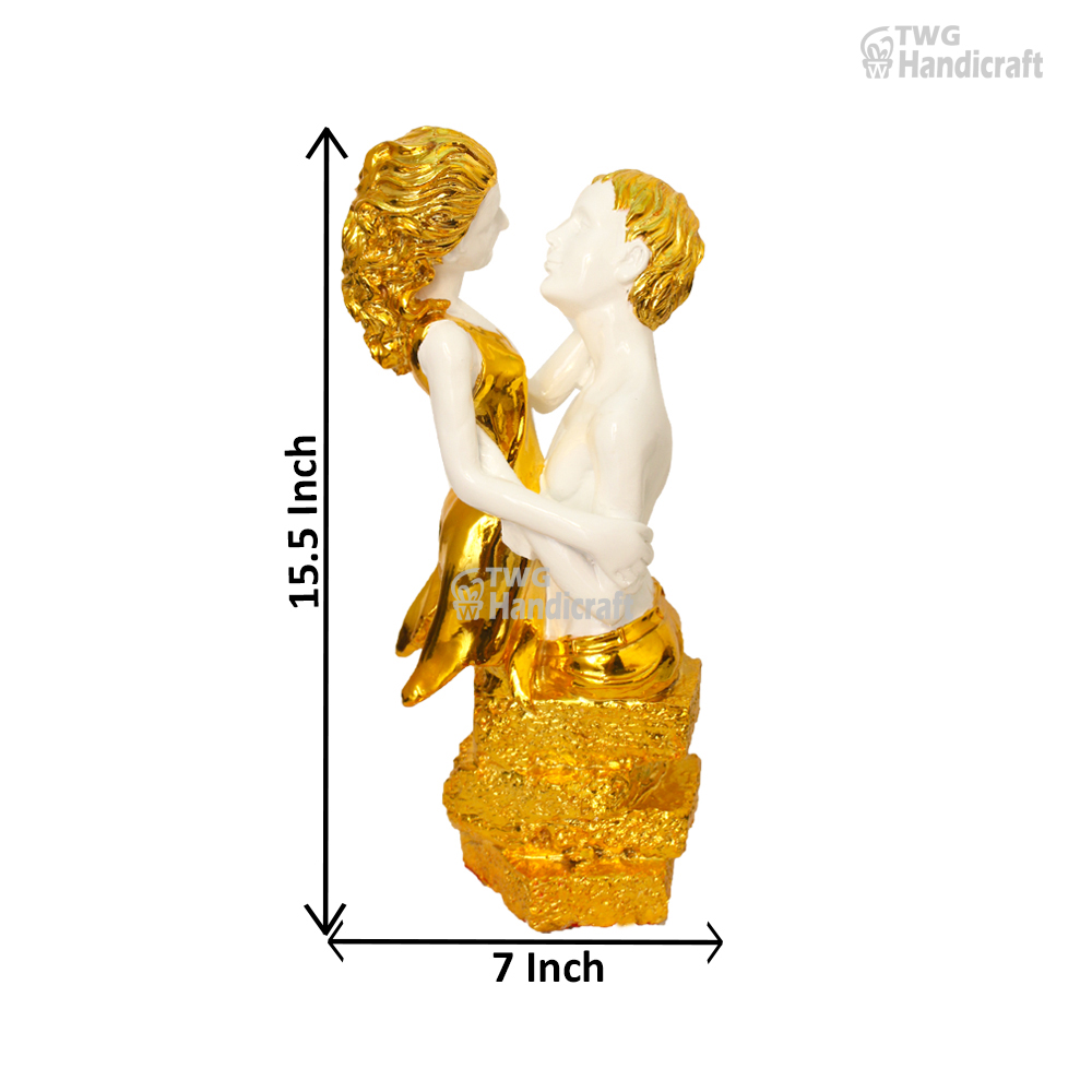 Gold Plated Couple Figurine Statue Manufacturers in Mumbai | Antique Look Couple Statue