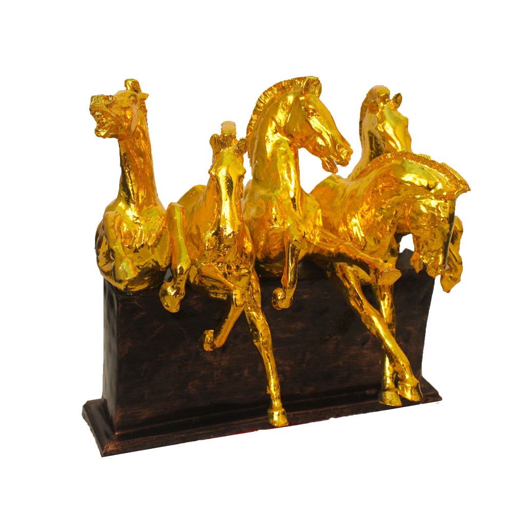 Gold Plated Horse Statue Showpiece Gift 13 Inch ( 33.5 cm )