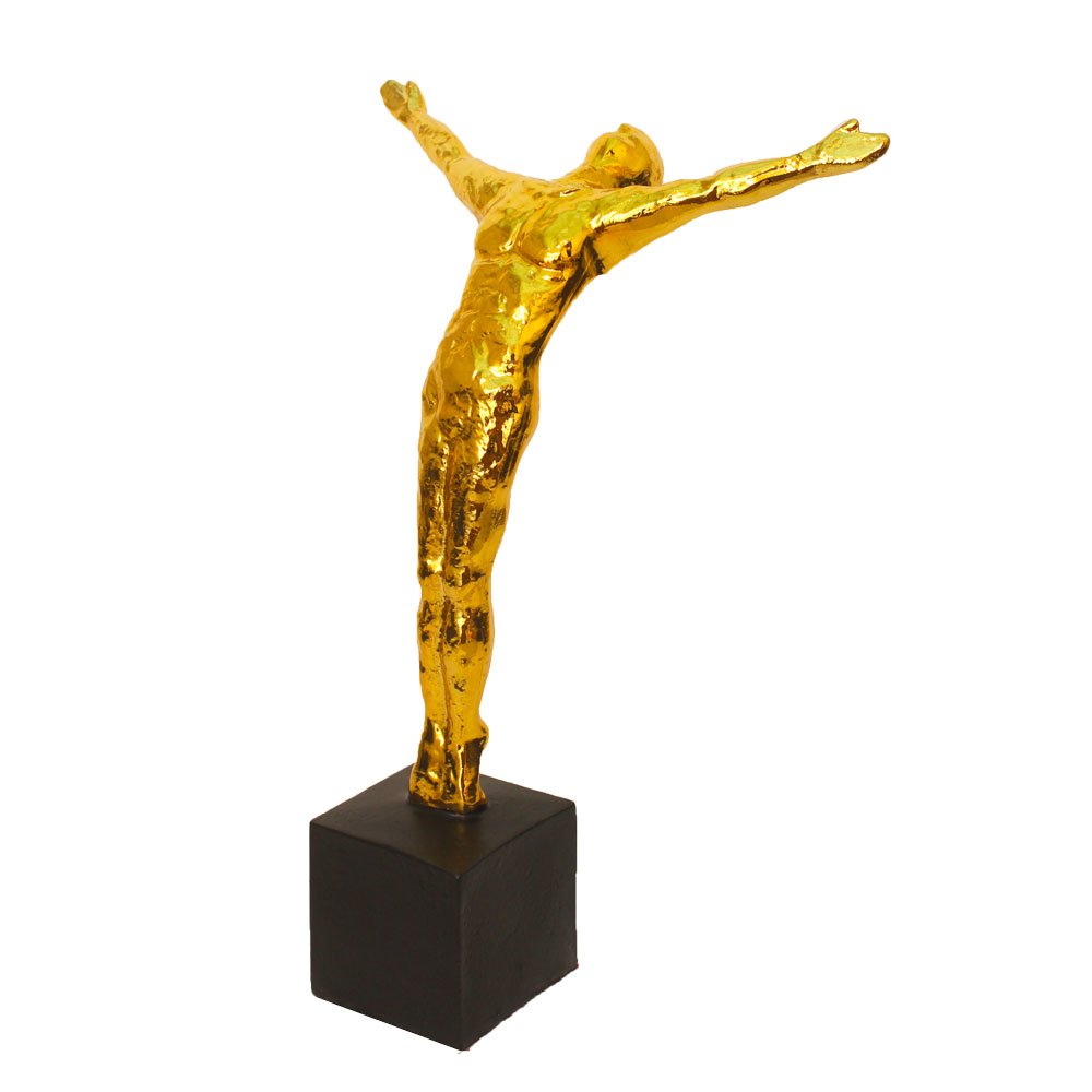 Gold Plated Gymnastic Statue Showpiece 14.5 Inch ( 37 cm )
