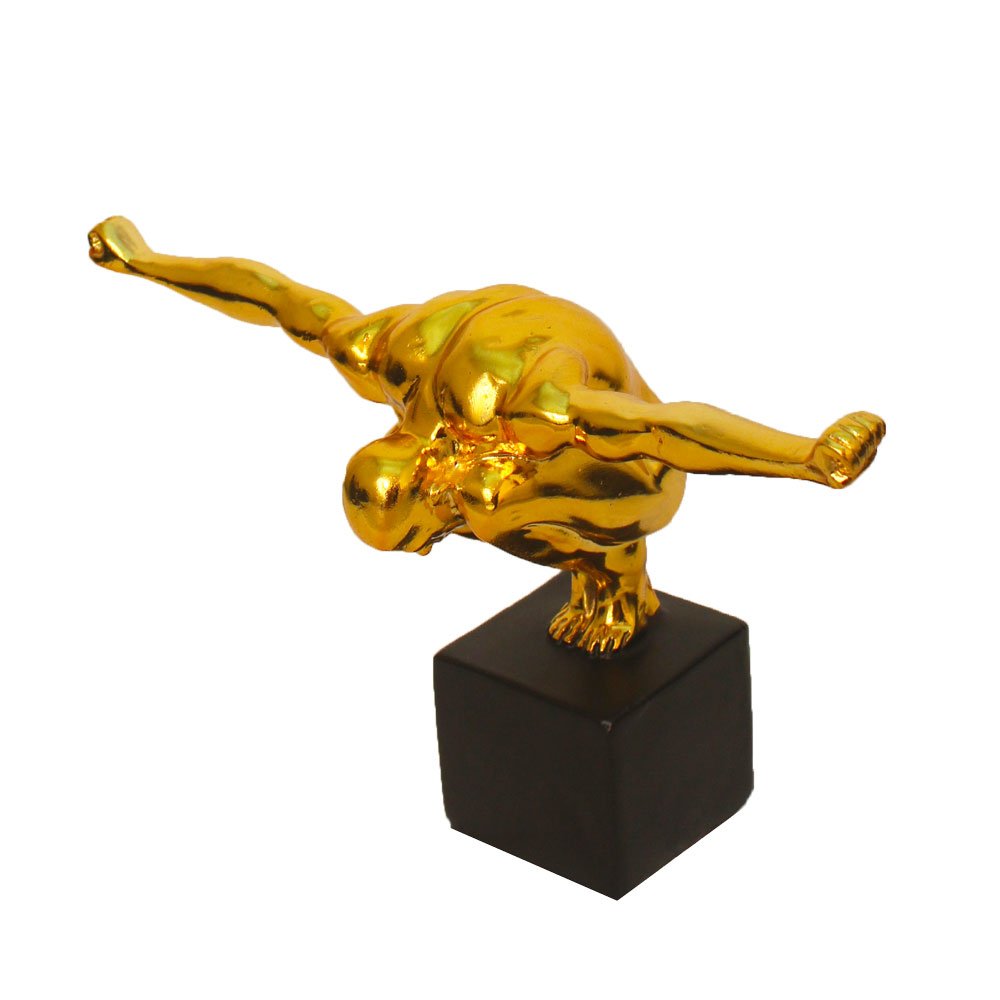 Gold Plated Gymnastic Statue Showpiece 7.5 Inch ( 19.5 cm )
