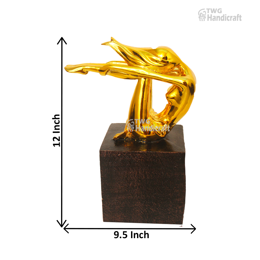 Yoga Lady Gold Plated Statue Manufacturer | High Quality Showpiece