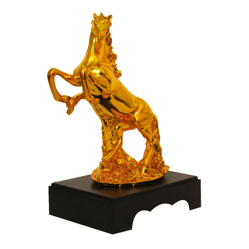 Gold Plated Horse Statue 11.5 Inch