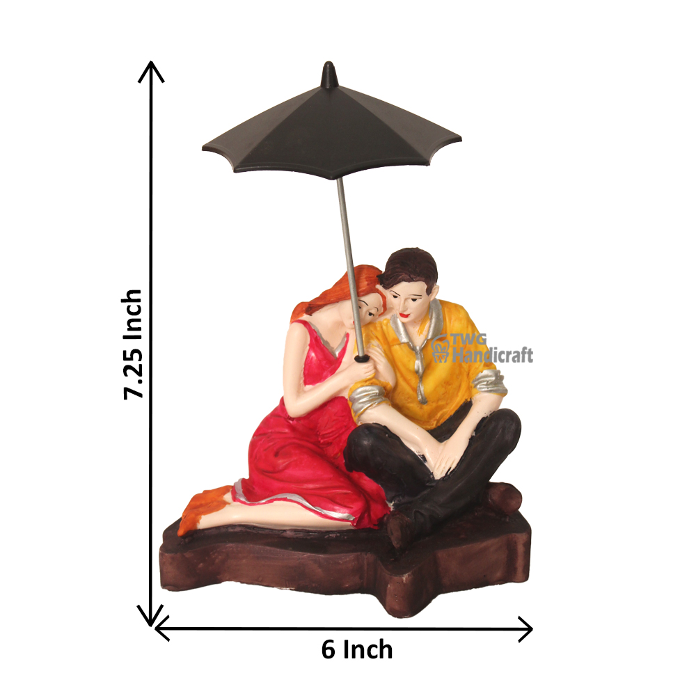 Polyresin Couple Figurine Statue Manufacturers in Pune | Umbrella Couple Factory Rate