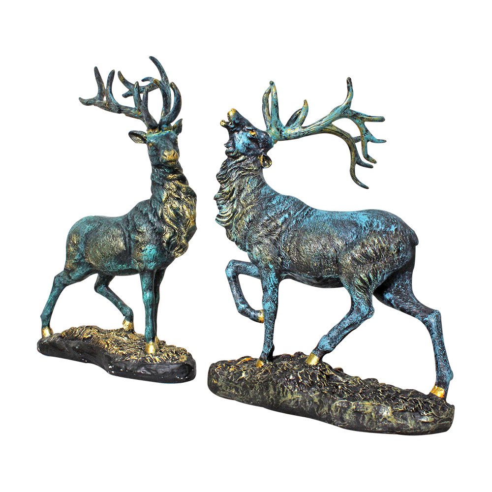 Pair of Deer Statue 14 Inch ( 36 cm )