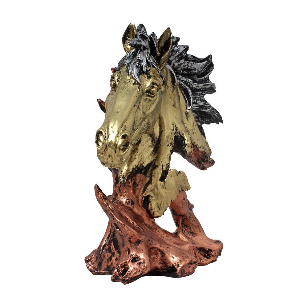 Antique Handicraft Horse Head Statue 10 Inch ( 25.5 cm )