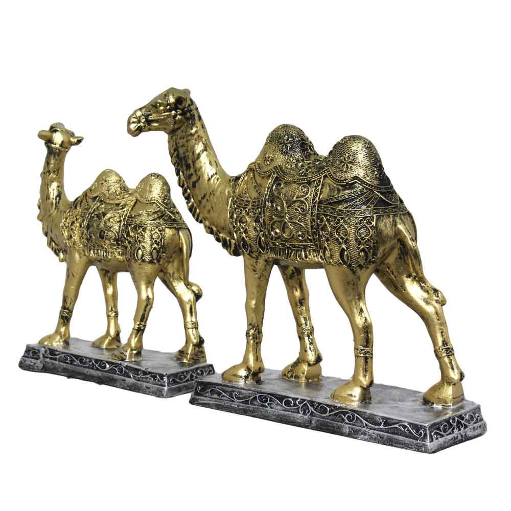 Set of 2 Camel Statue Showpiece 10.5 Inch