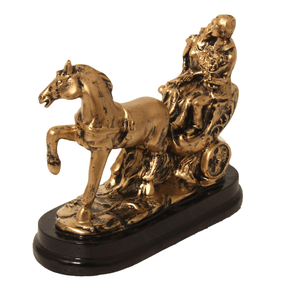 Horse Cart Couple Statue 7.5 Inch