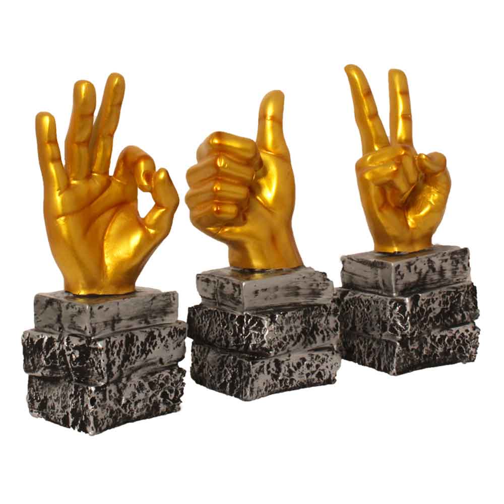 Victory Hand Sign Showpiece 9 Inch