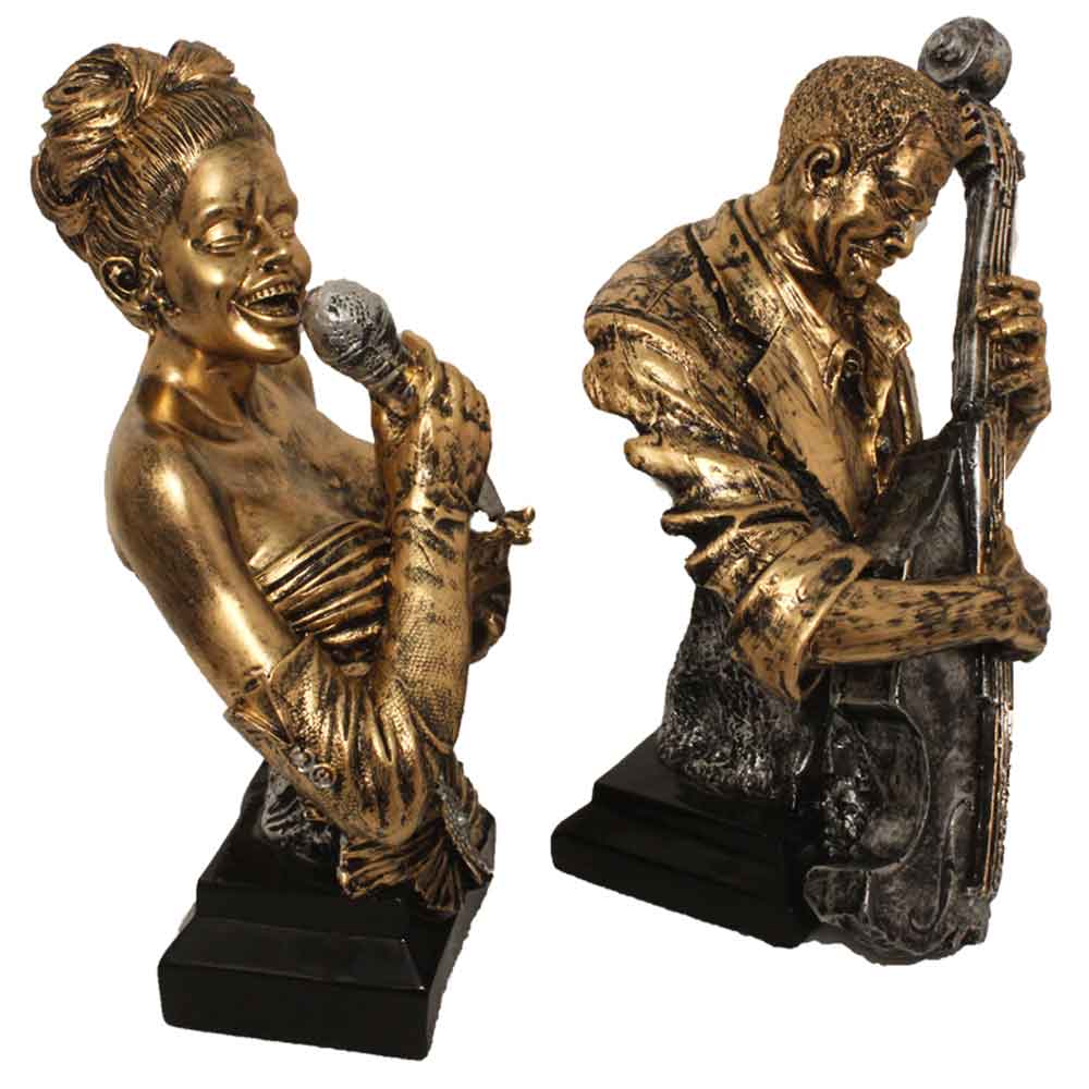 Pair of Antique Musical Statue 11.5 Inch