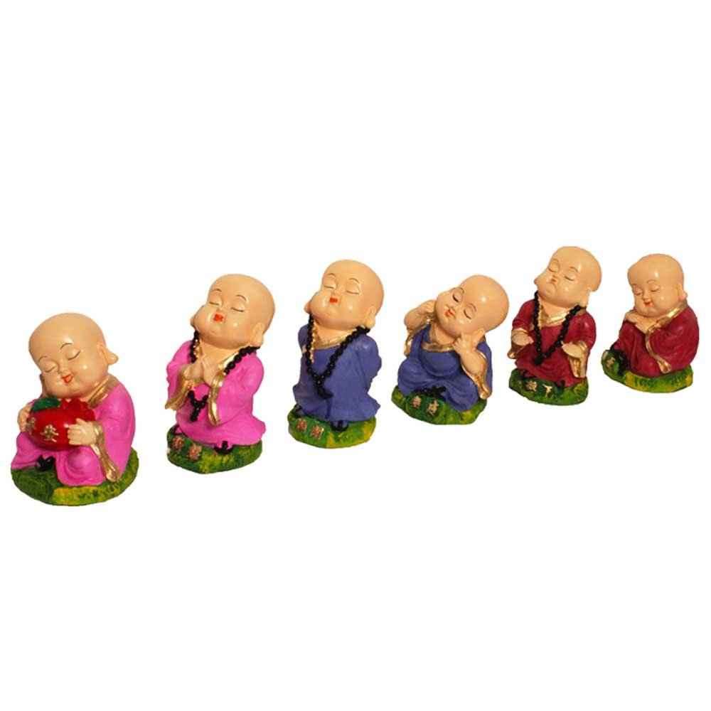 Set of 6 Baby Monk Statue Sculpture 6 Inch ( 15.5 cm )