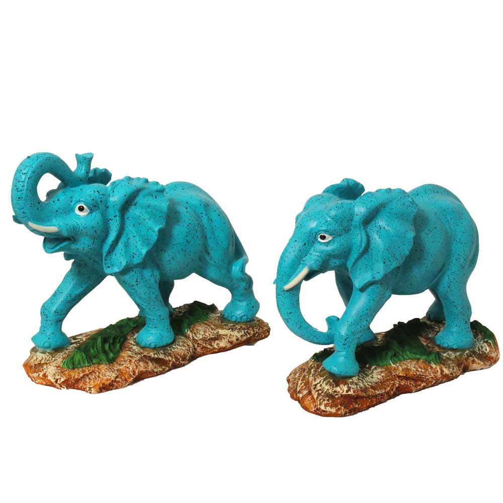 Pair of Elephant Statue Showpiece 9.5 Inch