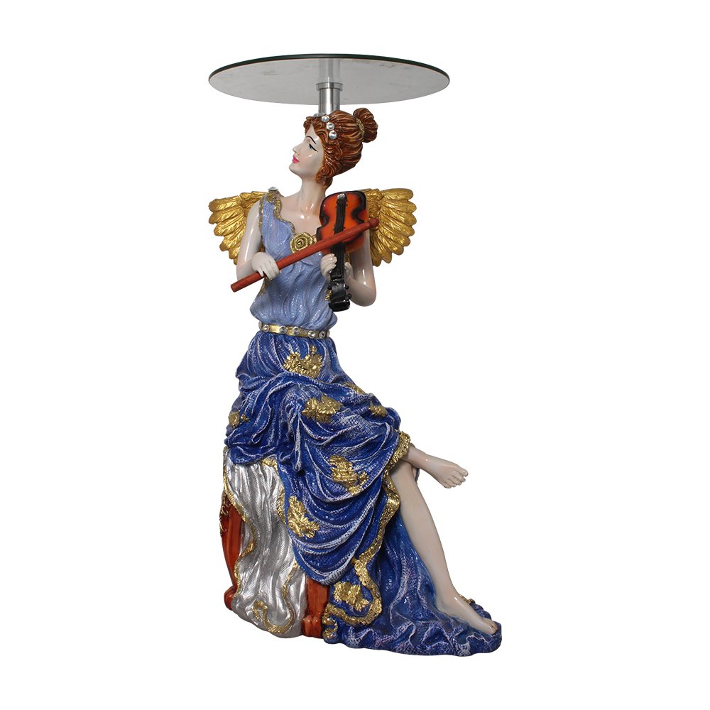 Handicraft Guitar Lady Corner Table 31 Inch ( 79 cm )
