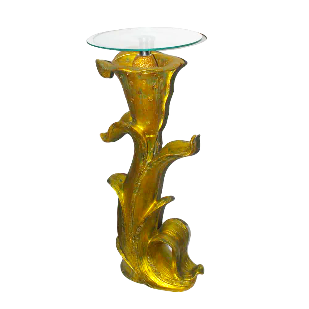 Kali Glass Corner Table 34 Inch