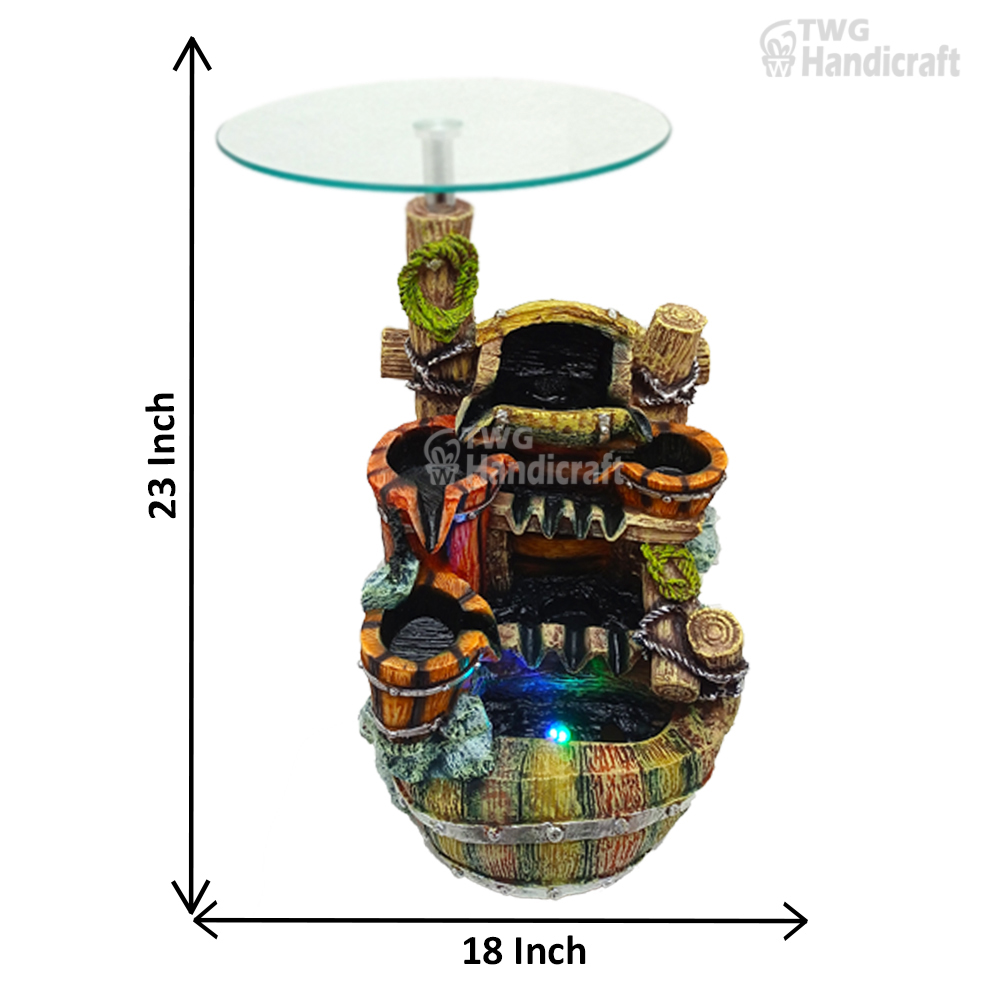 Water Fountain Corner Table Manufacturers in Delhi | Indoor Fountain with glass table