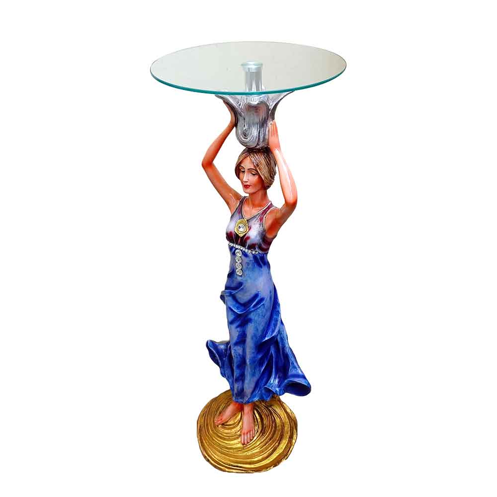 Lady Glass Corner Table 39.5 Inch