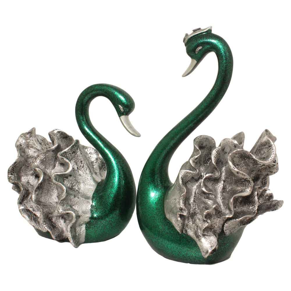 Love Couple Swan Pair Statue 14 Inch ( 36 cm )