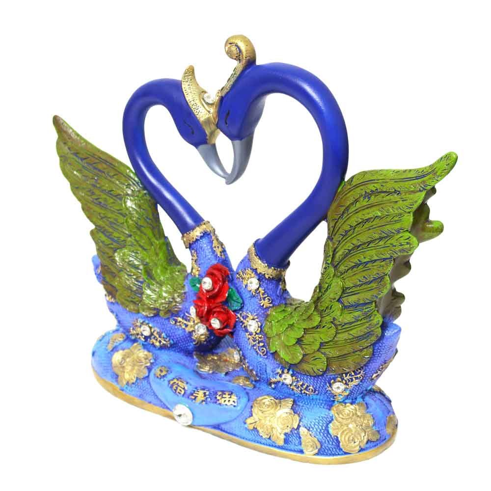 Swan Pair Statue Handicraft Sculpture 11 Inch ( 28 cm )