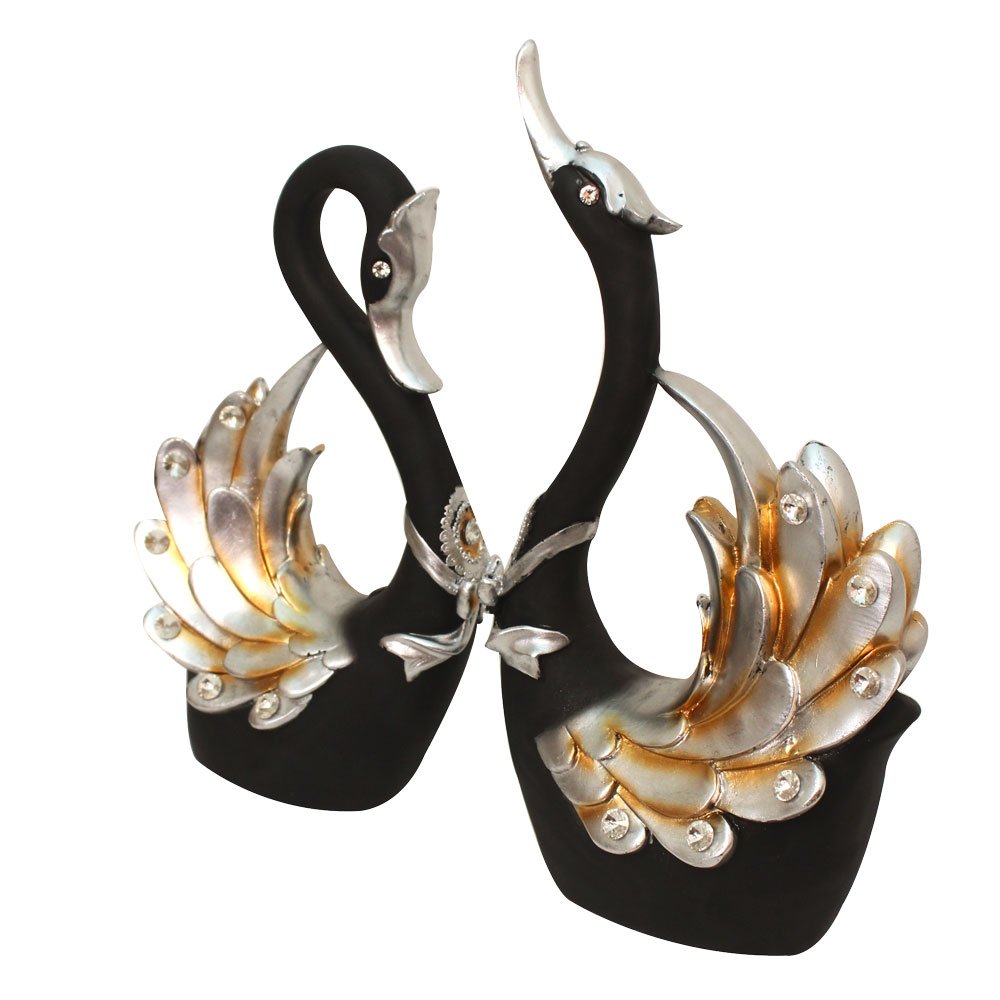 Decorative Flower Duck Swan Pair Showpiece 13.5 Inch ( 34.5 cm )