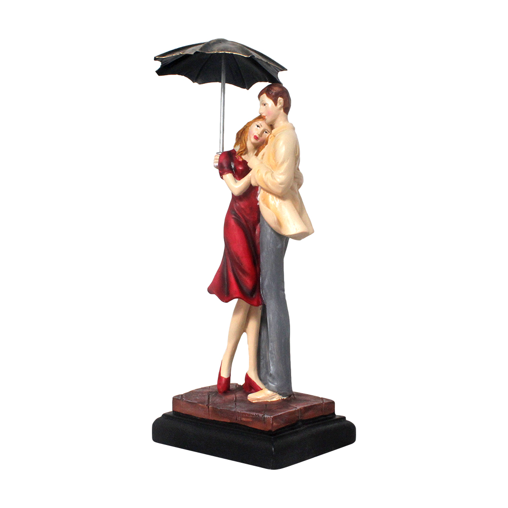 Umbrella Couple Statue 10.5 Inch