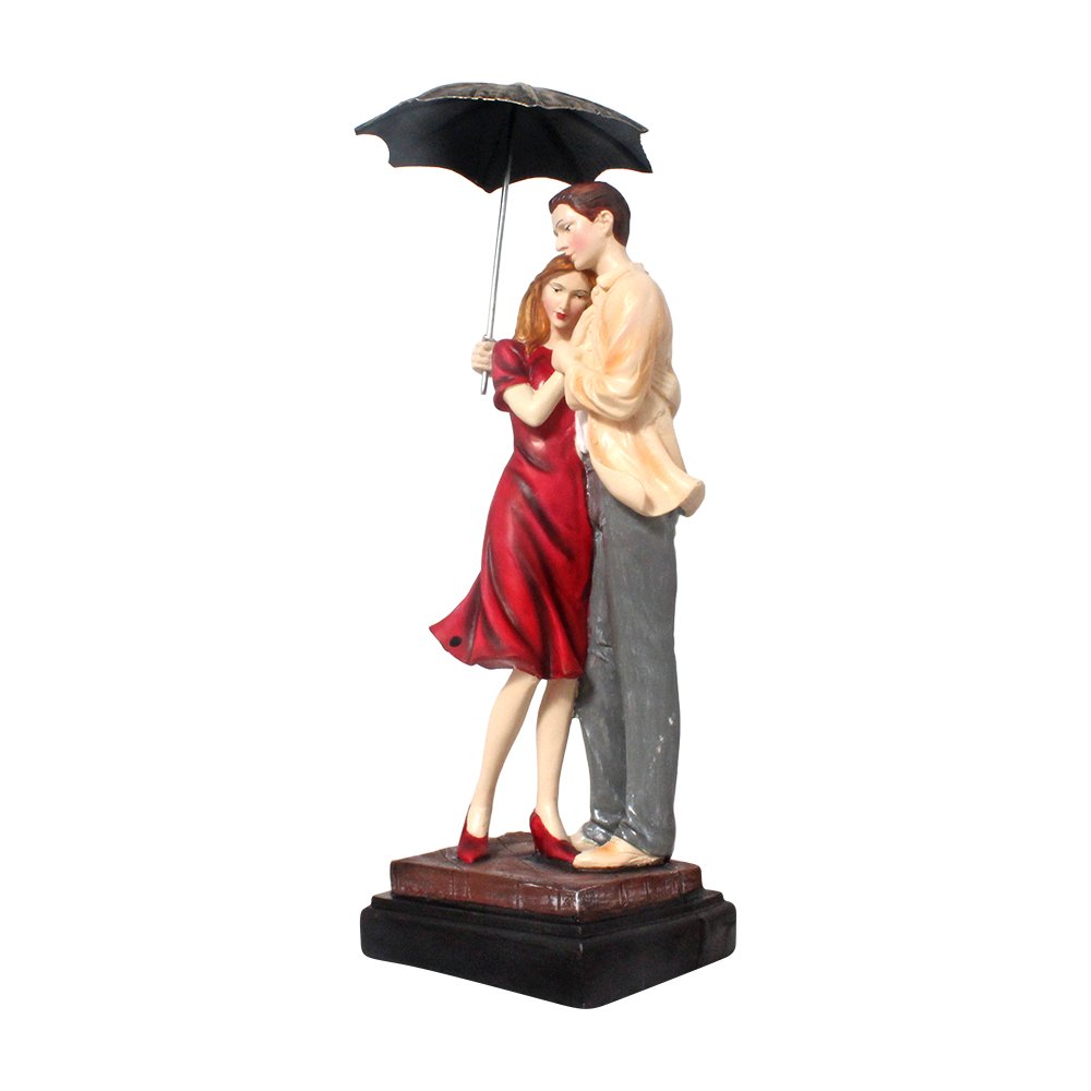 Umbrella Couple Statue 17.5 Inch ( 44.5 cm )