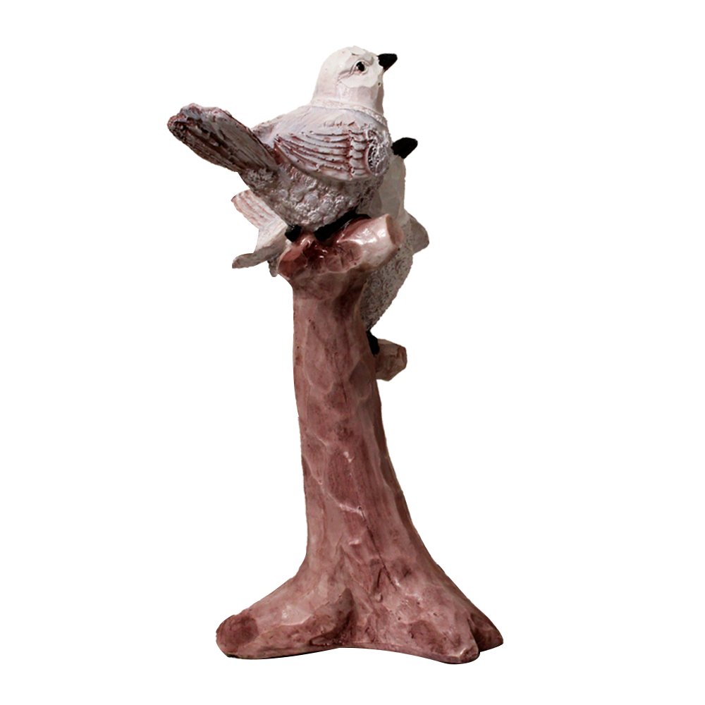 Pair of Sparrow Bird Statue Figurine 8.5 Inch ( 22 cm )