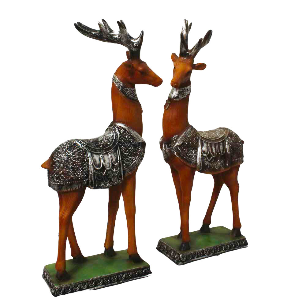 Set of Deer Handicraft Statue 16 Inch