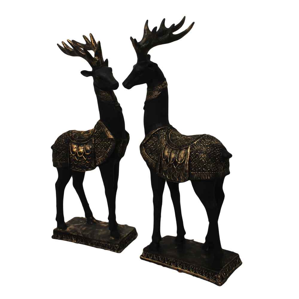 Deer Pair Animal  Sculpture 16 Inch