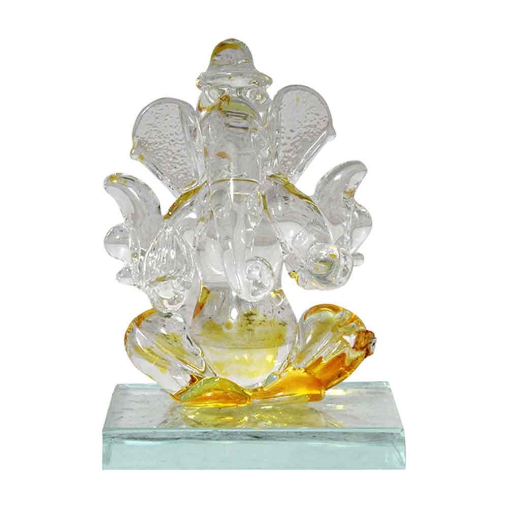 Crystal Glass Ganesha Statue 3 Inch