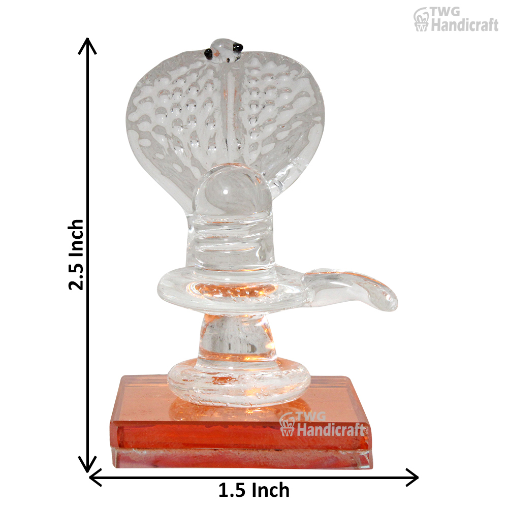 Glass Crystal Shivling Idol Statue Manufacturers in India Crystal Reli