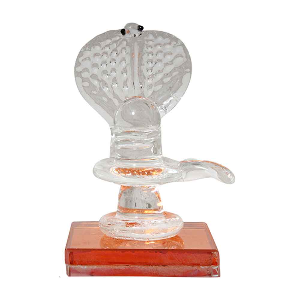 Crystal Glass Shivling Statue Religious Idol 2.5 Inch