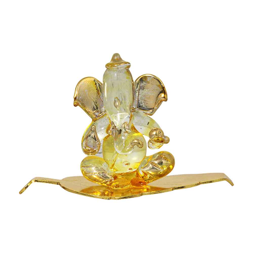 Crystal Glass Ganesha Statue Showpiece 2.5 Inch