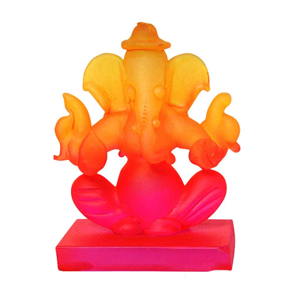 Crystal Glass Agni Ganesha Statue 3 Inch
