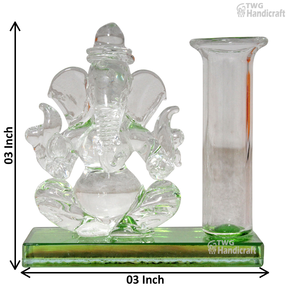 Crystal Ganesh Statue Figurine Manufacturers in Firozabad gifts for Ga