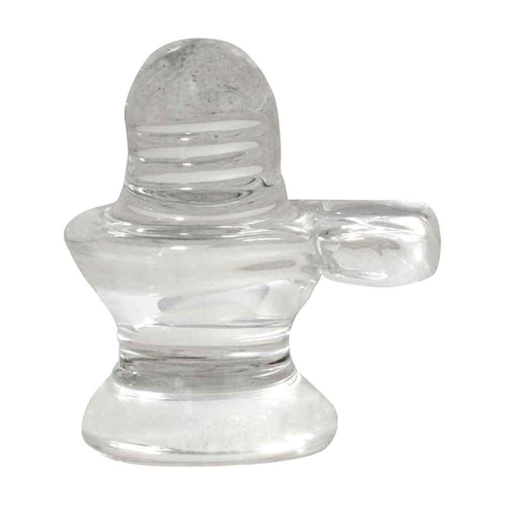 Crystal Glass Shivling Statue Virtuous Gift 3 Inch