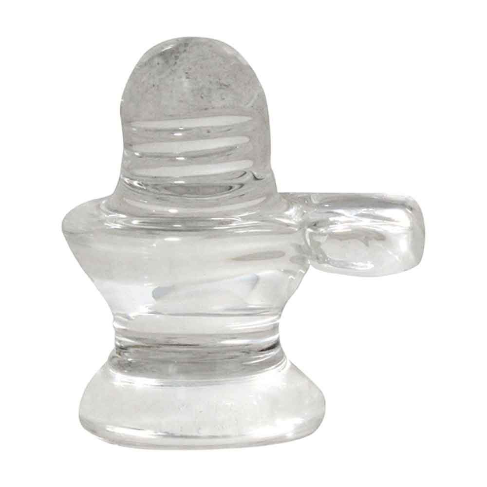 Crystal Glass Shivling Statue Virtuous Gift 3 Inch ( 8 cm )